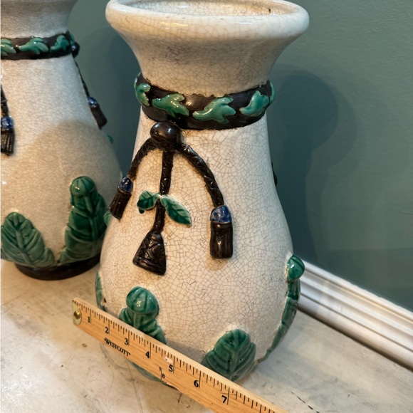 20th century pair of Chinese export crackle majolica signed pair vase - Picture 8 of 8